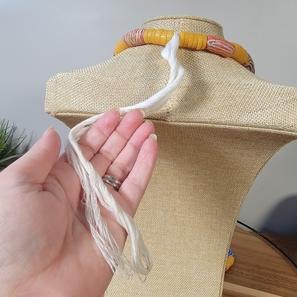 Ghanaian Krobo Bead Necklace and Bracelet Set Colorful African Beads - Picture 7 of 17